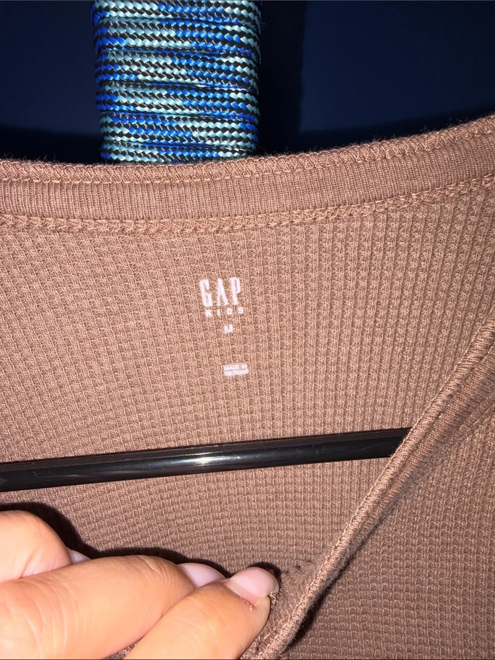 Gap- Boys Brown Thermal Henley Shirt Size Medium